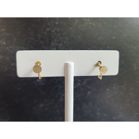 Square Shaped Clear Rhinestone Screwback Earrings Vintage - Picture 10 of 10